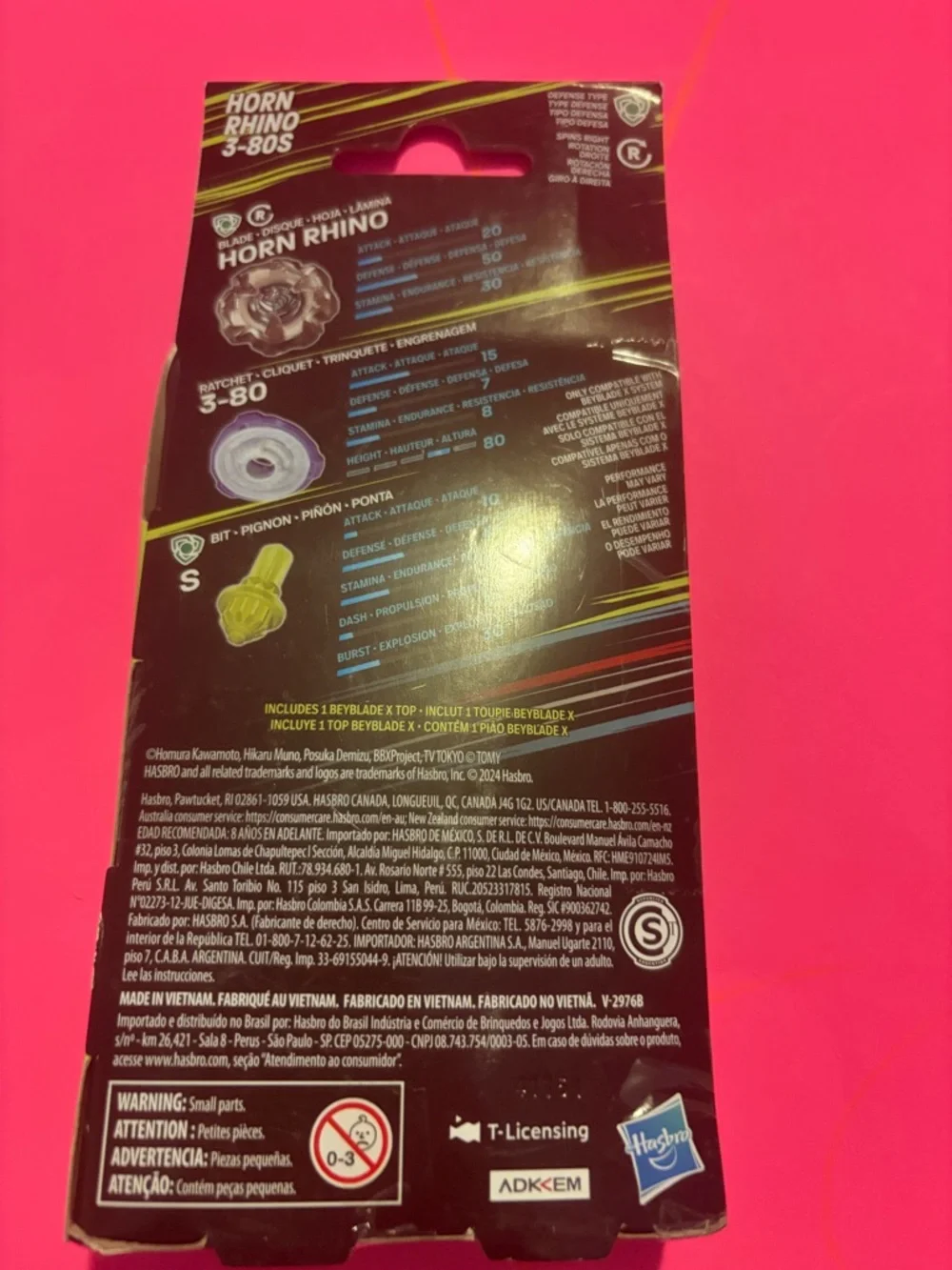 Hasbro Beyblade X Horn Rhino 3-80S‎ - Silver with Blue Accent